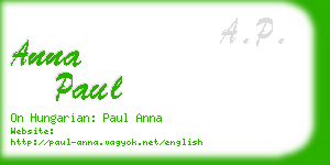 anna paul business card